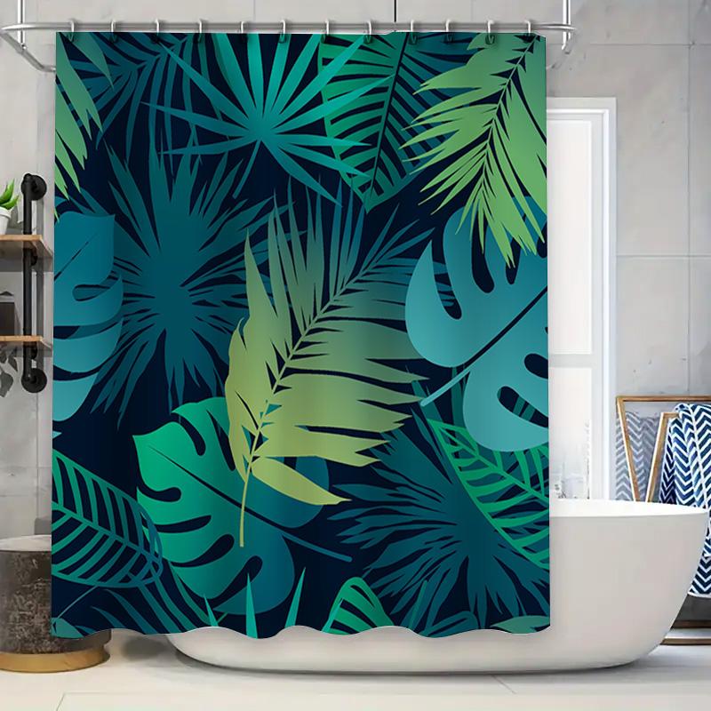 Vibrant Palm Tree Print Shower Curtain For Bathroom Decor Dark Green Blue Colors With Fresh Leaf Design Made From Durable Waterp W60H190(CM)-1 Pcs
Vibrant Palm Tree Print Shower Curtain For Bathroom Decor Dark Green Blue Colors With Fresh Leaf Design Made From Durable Waterp W60H190(CM)-1 Pcs