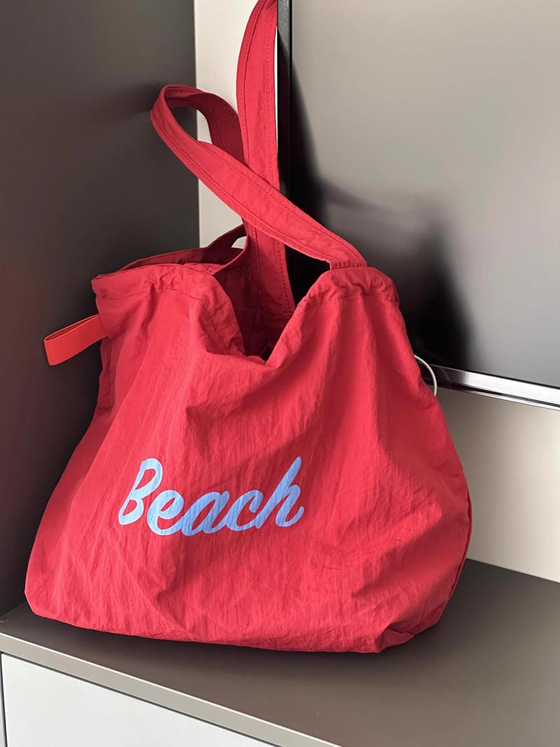 Новая модная холщовая сумка-тоут на кулиске, сумка-тоут для поездок на работу, сумка на плечо, большая вместимость, женская сумка красный