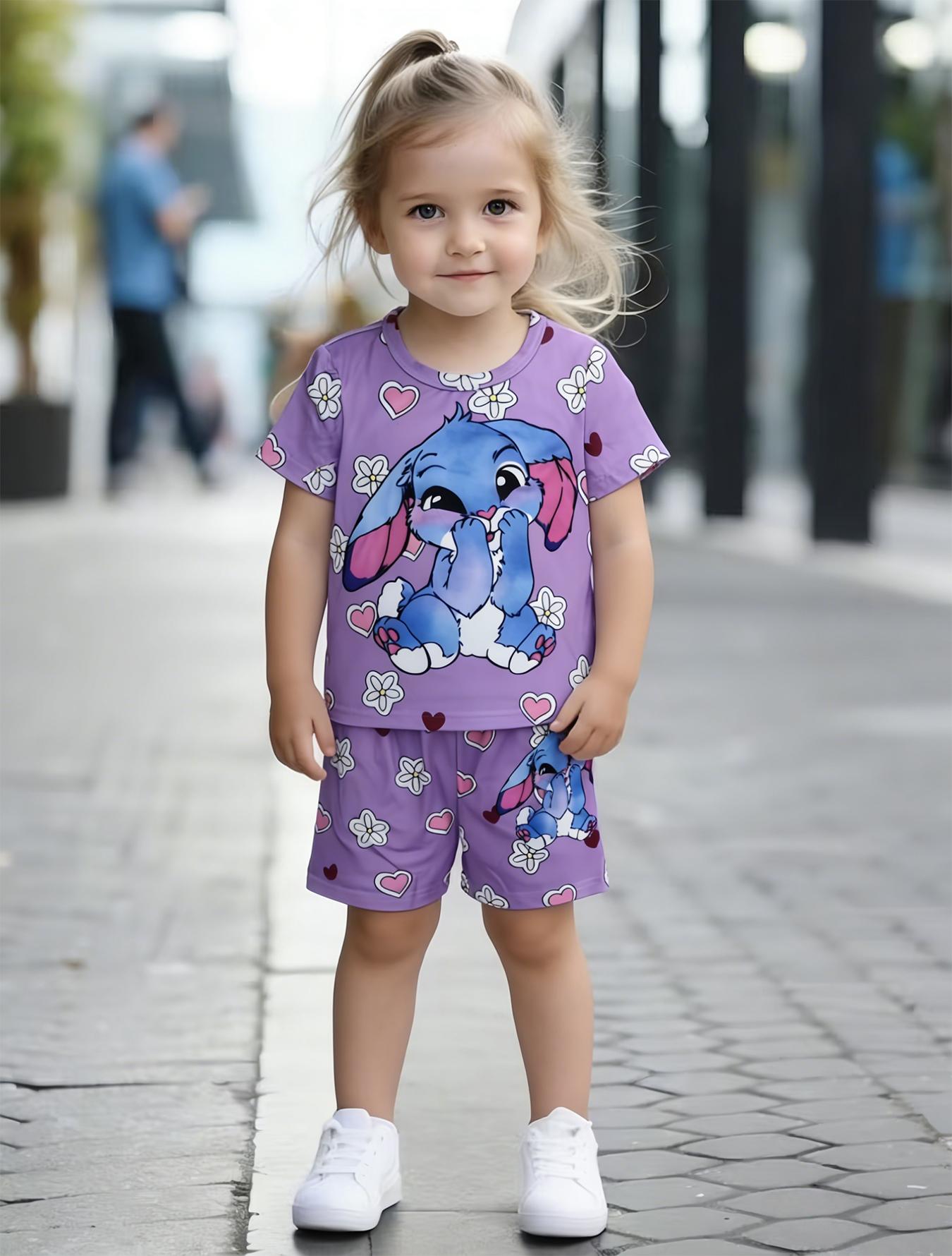 Toddler Girls Cute Blue Bunny & Floral Print 2-Piece Outfit, Summer Purple Casual Clothes for Kids, Perfect for Playwear & Outdoor 1-2Y фиолетовый
Toddler Girls Cute Blue Bunny & Floral Print 2-Piece Outfit, Summer Purple Casual Clothes for Kids, Perfect for Playwear & Outdoor 1-2Y фиолетовый