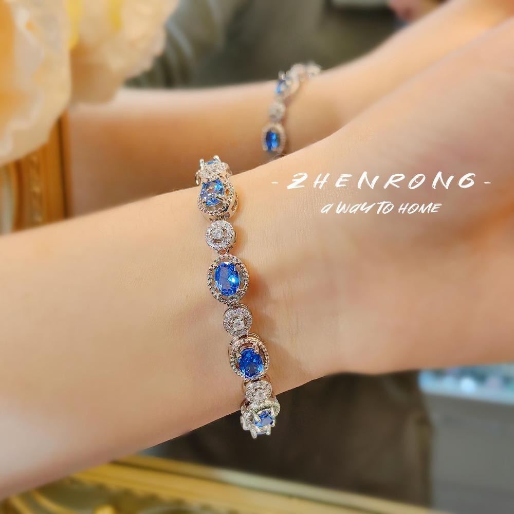 Elegant Imitation Pigeon Blood Ruby Bracelet Red Corundum Gemstone Blue Spinel Vintage European Jewelry
Elegant Imitation Pigeon Blood Ruby Bracelet Red Corundum Gemstone Blue Spinel Vintage European Jewelry