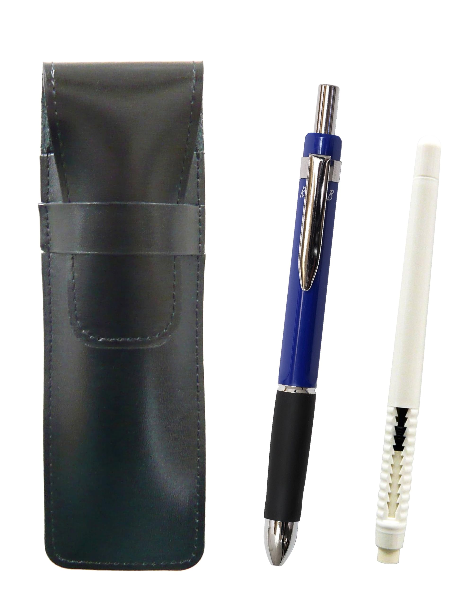 2 Pack Slim Cowhide Pencil Case Black Eraser White and Triangle 3 Mechanical Rubber Set Blue Pen-shaped T23-ASBMC46W-TR3M-L-2
2 Pack Slim Cowhide Pencil Case Black Eraser White and Triangle 3 Mechanical Rubber Set Blue Pen-shaped T23-ASBMC46W-TR3M-L-2