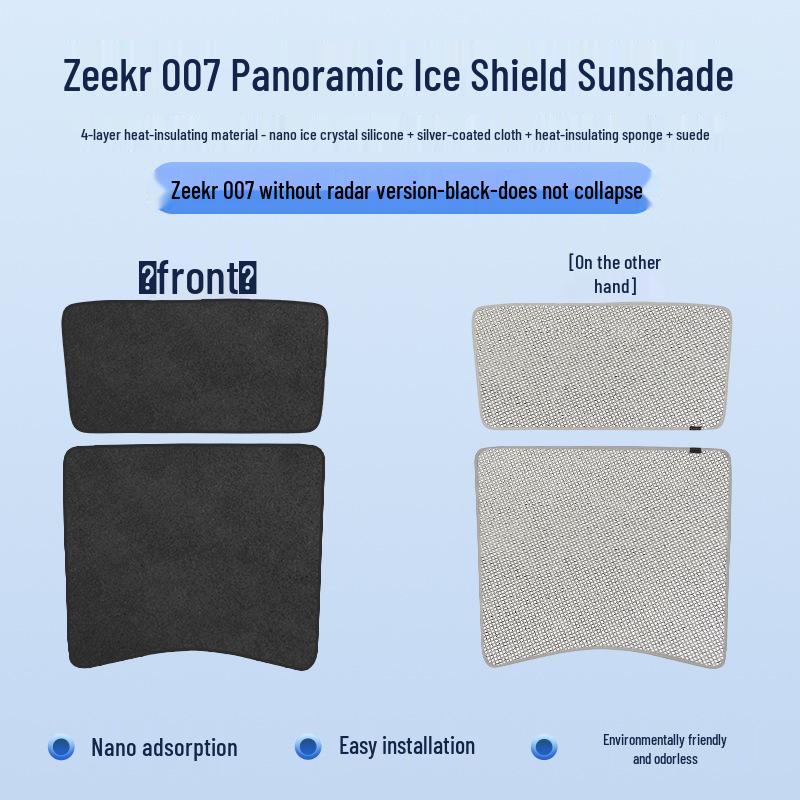 Zeekr 007 Gen 3 Sunroof Ice Shield Suede Sunshade with Nanoadsorption
Zeekr 007 Gen 3 Sunroof Ice Shield Suede Sunshade with Nanoadsorption