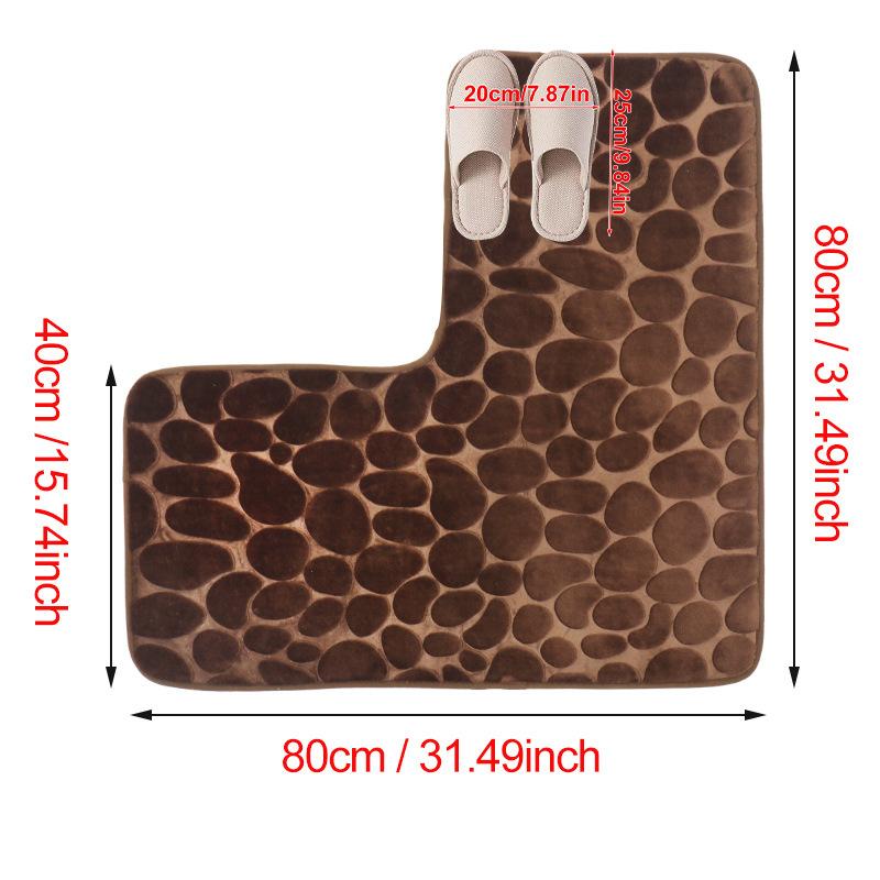 New L-shaped Bath Mats Cobblestone Memory Cotton Solid Color Floor Mat for Bathroom Absorbent Non-slip Door Mat Home Decoration 80x80 cm
New L-shaped Bath Mats Cobblestone Memory Cotton Solid Color Floor Mat for Bathroom Absorbent Non-slip Door Mat Home Decoration 80x80 cm