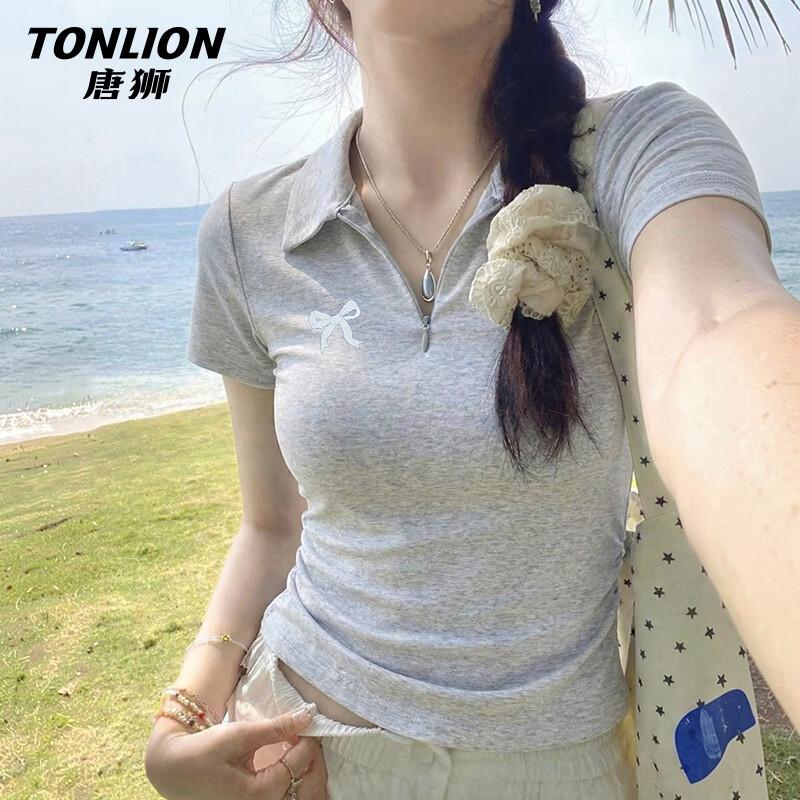 TonLion Women s Slim Fit Plaid Bow Polo T-Shirt M
TonLion Women s Slim Fit Plaid Bow Polo T-Shirt M
