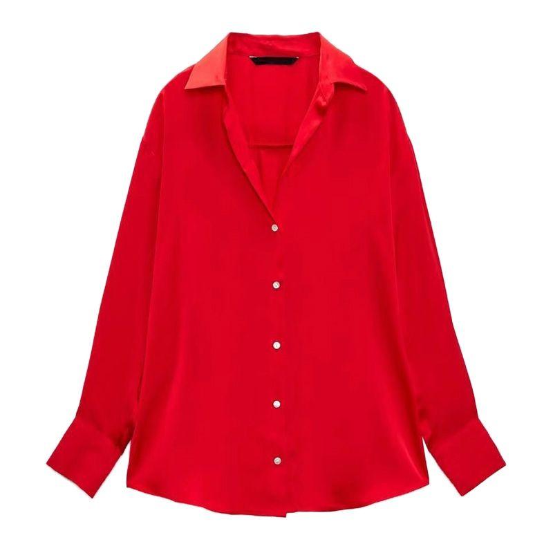 Spring New Style White Tops Lapel Loose Long Sleeves Classic Silk Satin Textured Shirt for Women 7969046 Red L
Spring New Style White Tops Lapel Loose Long Sleeves Classic Silk Satin Textured Shirt for Women 7969046 Red L