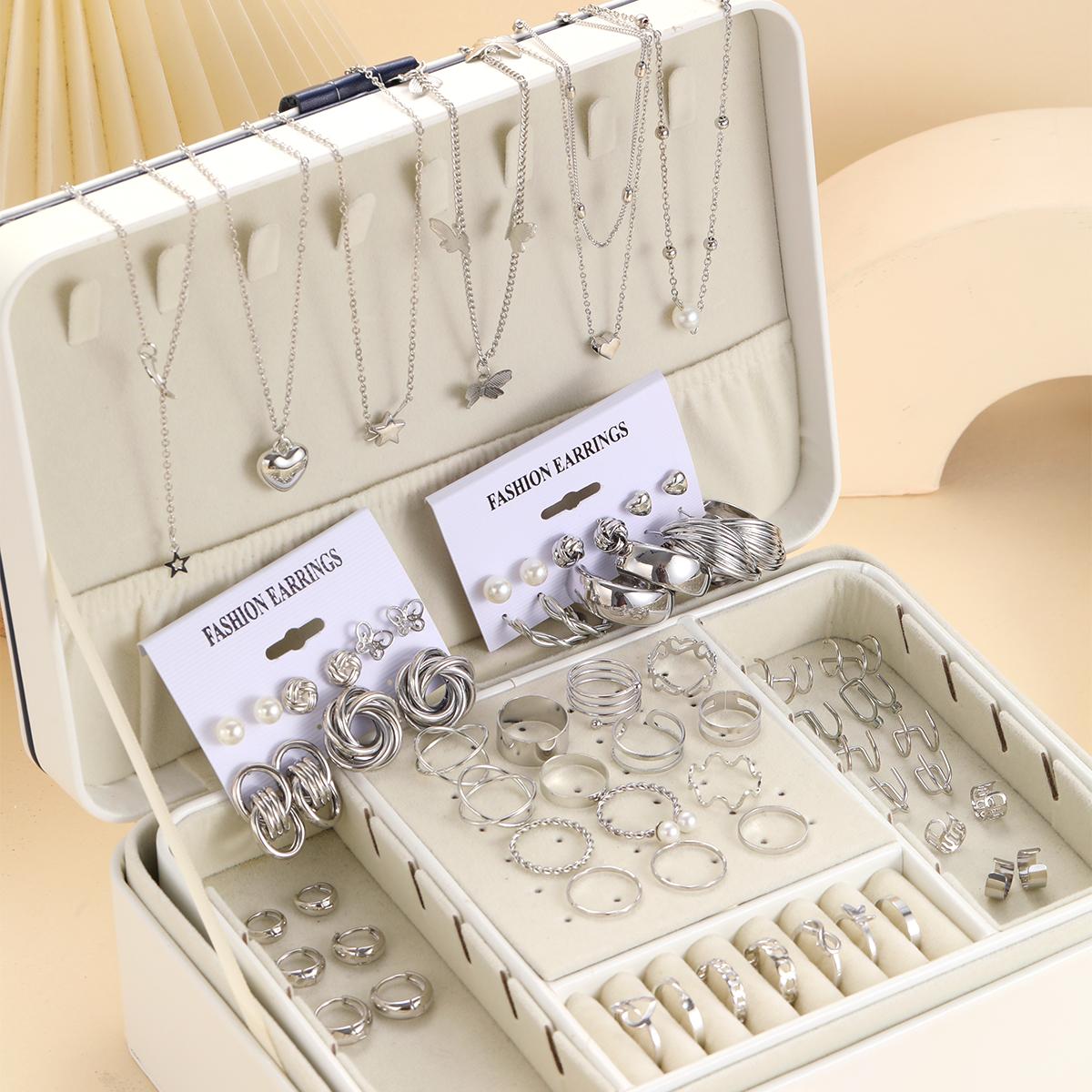67Pcs/Set Wide Face Earring Necklace Ring Sets For Women Elegant Pearl Heart Butterfly Star Jewelry Sets Party Girls Accessories
67Pcs/Set Wide Face Earring Necklace Ring Sets For Women Elegant Pearl Heart Butterfly Star Jewelry Sets Party Girls Accessories