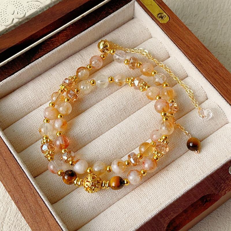 Crystal tassel double circle bracelet, advanced design, crystal bracelet, versatile fashion and literature
Crystal tassel double circle bracelet, advanced design, crystal bracelet, versatile fashion and literature