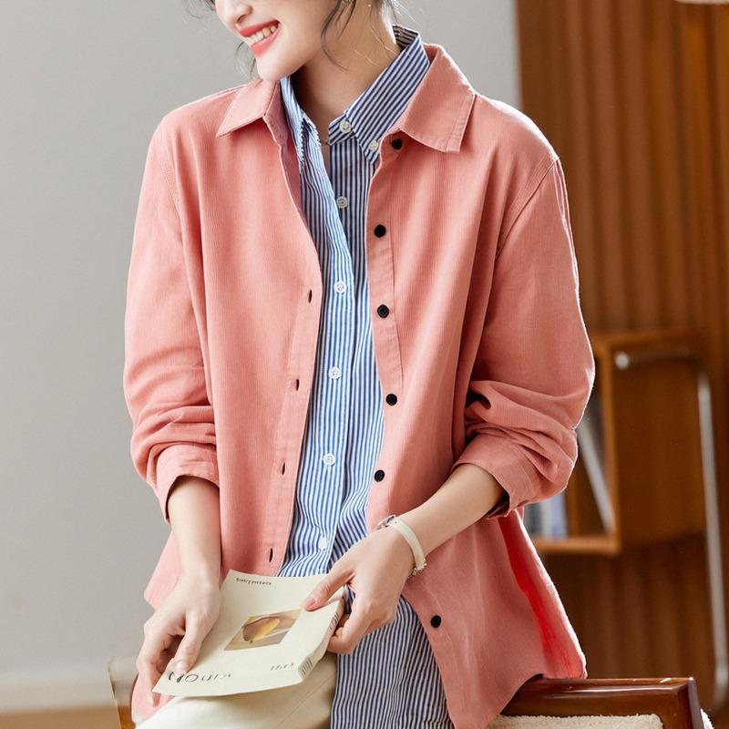 Retro Corduroy Long-sleeved Shirt for Women Spring and Autumn New Style This Year s Popular Style Lapel Shirt XXL рожевий
Retro Corduroy Long-sleeved Shirt for Women Spring and Autumn New Style This Year s Popular Style Lapel Shirt XXL рожевий
