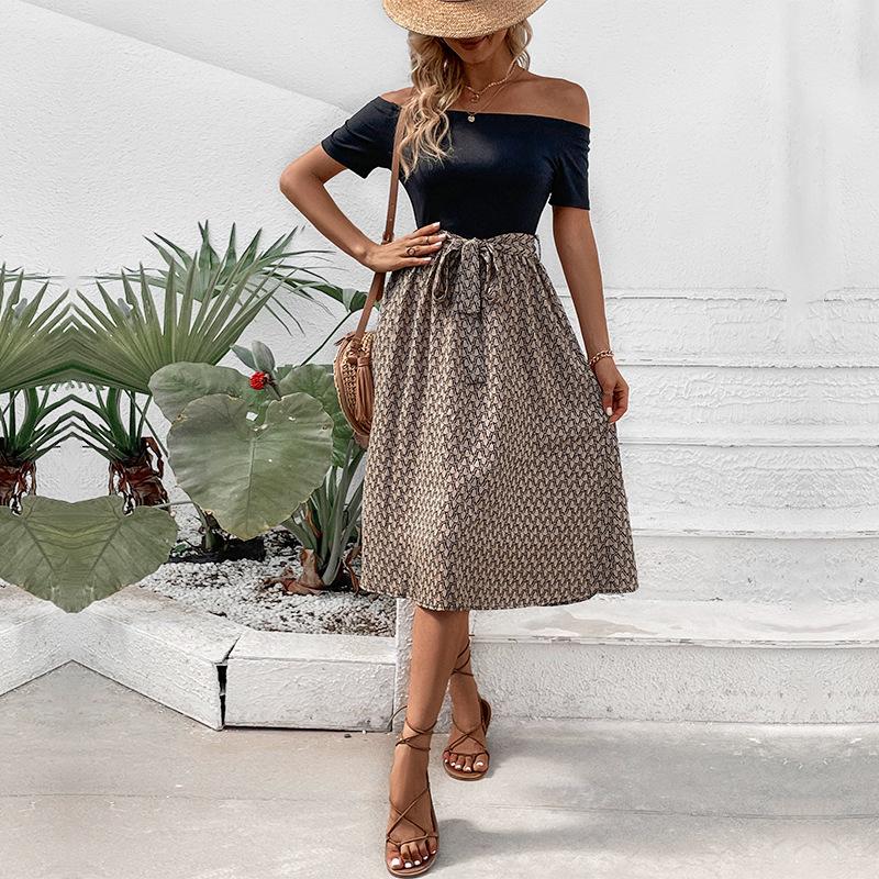 2025 new casual vacation versatile sexy off-the-shoulder short-sleeved color matching dress drape S хакі
2025 new casual vacation versatile sexy off-the-shoulder short-sleeved color matching dress drape S хакі