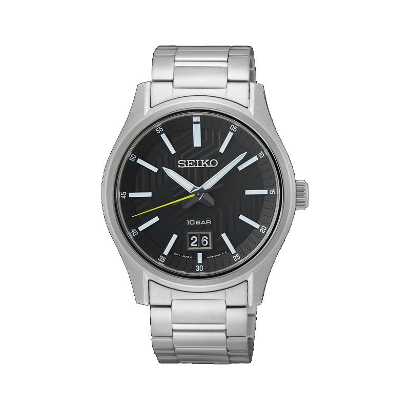 SEIKO 100 meters waterproof Quartz Steel Strap 39.5mm men s watch black dial SUR535 чорний
SEIKO 100 meters waterproof Quartz Steel Strap 39.5mm men s watch black dial SUR535 чорний