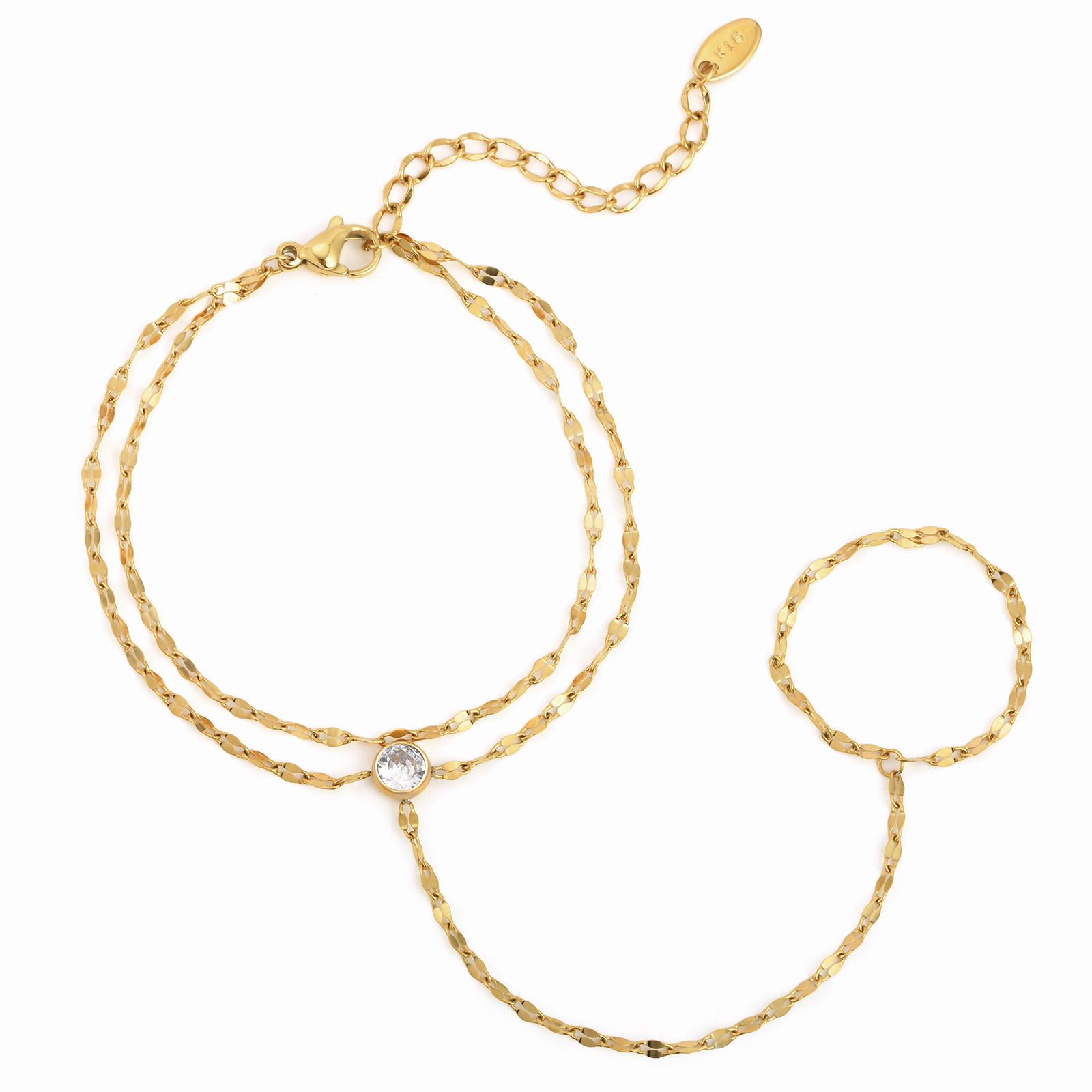 Vnox Stylish Thin Lips Chain Finger Bracelets,Shiny Single Zircon Women s Hand Bracelets,Trendy Stainless Steel Jewelry Gifts
Vnox Stylish Thin Lips Chain Finger Bracelets,Shiny Single Zircon Women s Hand Bracelets,Trendy Stainless Steel Jewelry Gifts