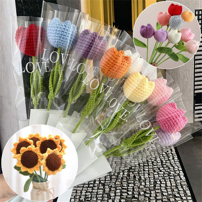 1pcs Knitted Flower Tulips Sunflower Bouquet Creative Hand-Knitted Fake Flowers Home Table Vase Decoration Mariage Accessory
1pcs Knitted Flower Tulips Sunflower Bouquet Creative Hand-Knitted Fake Flowers Home Table Vase Decoration Mariage Accessory