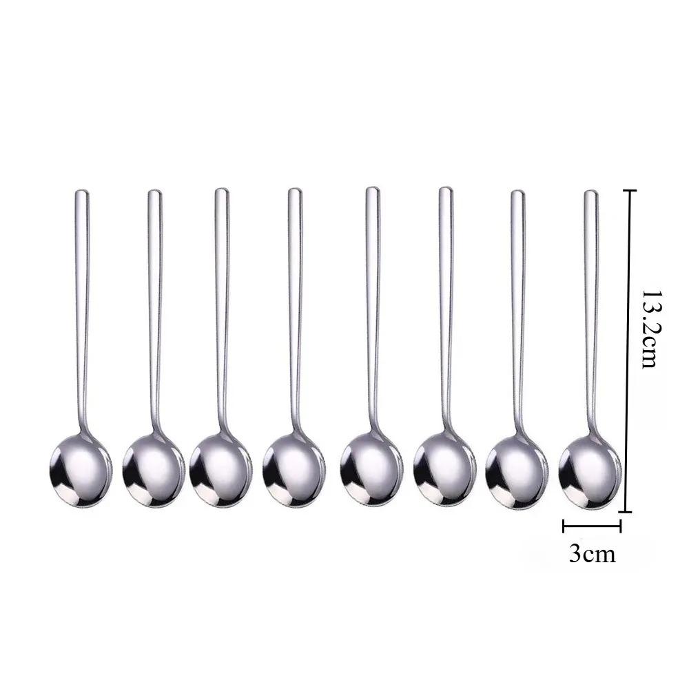 6 шт./набор длинных ручек 7,4-дюймовых чайных ложек из нержавеющей стали с золотыми листьями для размешивания кофе кухонные принадлежности