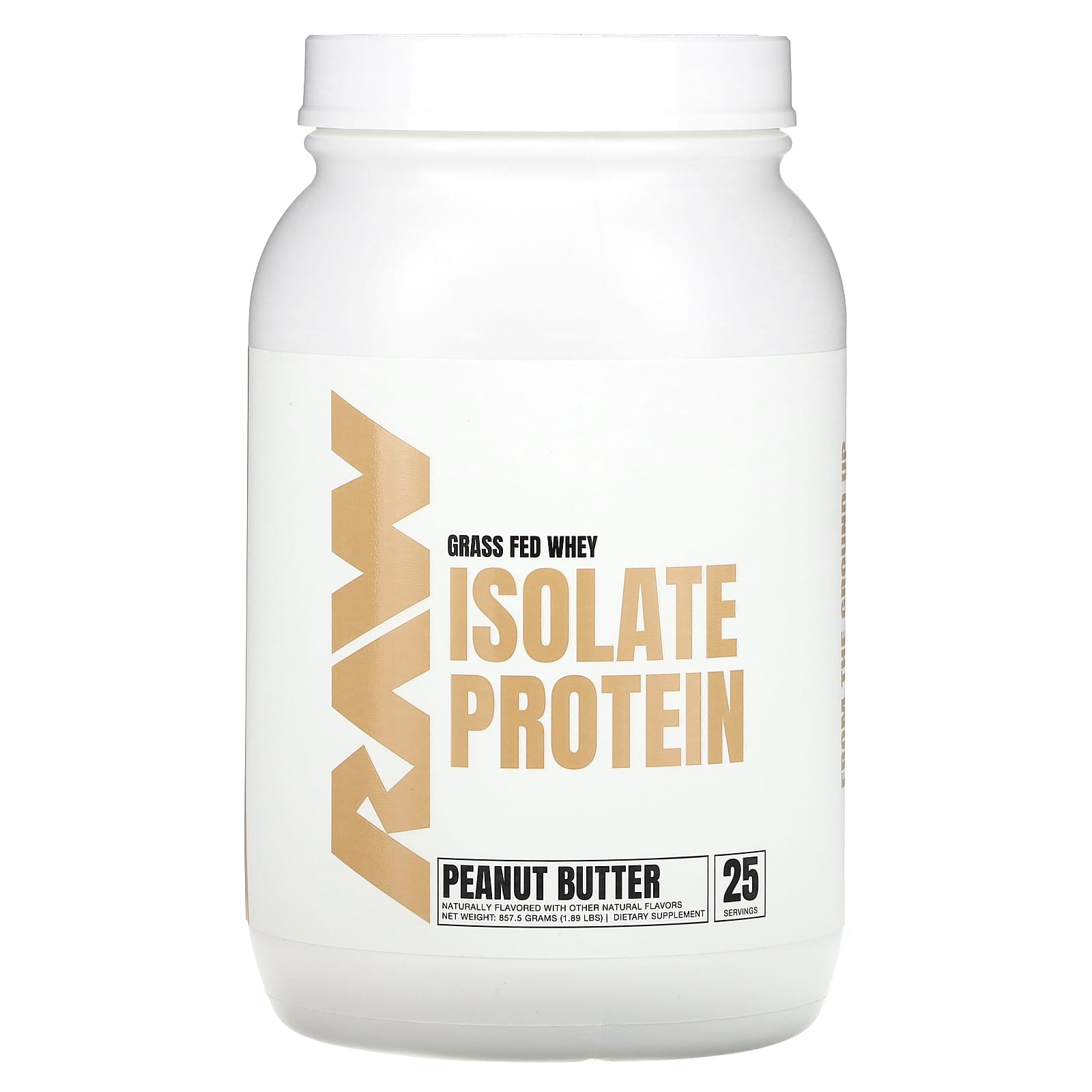 Raw Nutrition, Grass-Fed Whey Protein Isolate, Peanut Butter, 1.89 lb (857.5 g)
Raw Nutrition, Grass-Fed Whey Protein Isolate, Peanut Butter, 1.89 lb (857.5 g)