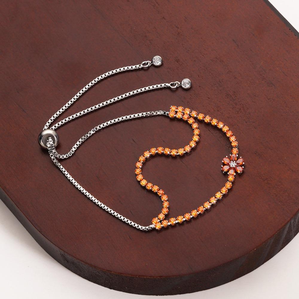 Adjustable Flower Charm Bracelet Shiny Chain Bracelets Elegant Hand Chain Fashion Accessories Orange+Silver Chain
Adjustable Flower Charm Bracelet Shiny Chain Bracelets Elegant Hand Chain Fashion Accessories Orange+Silver Chain
