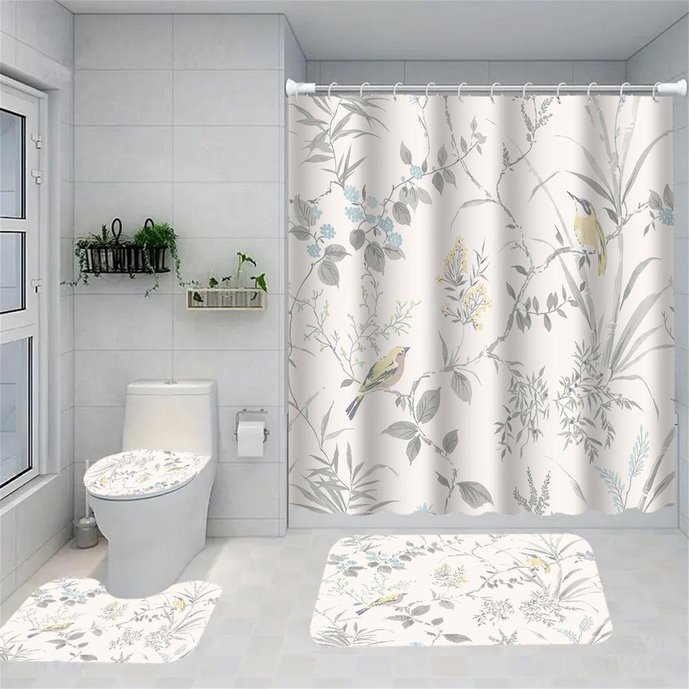 1/4 Simple Flowers Print Shower Curtains, Toilet Seat Decoration, Shower Curtain With Carpet And Toilet Lid, 70.8X70.8 Inch W60H190(CM)-1 Pcs
1/4 Simple Flowers Print Shower Curtains, Toilet Seat Decoration, Shower Curtain With Carpet And Toilet Lid, 70.8X70.8 Inch W60H190(CM)-1 Pcs