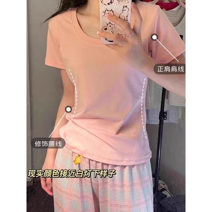 Special Shoulder Short Sleeve T-Shirt Women s Summer Cotton Slim Fit Low Crew Neck Skinny T-Shirt Basic U-Neck Top XL рожевий
Special Shoulder Short Sleeve T-Shirt Women s Summer Cotton Slim Fit Low Crew Neck Skinny T-Shirt Basic U-Neck Top XL рожевий