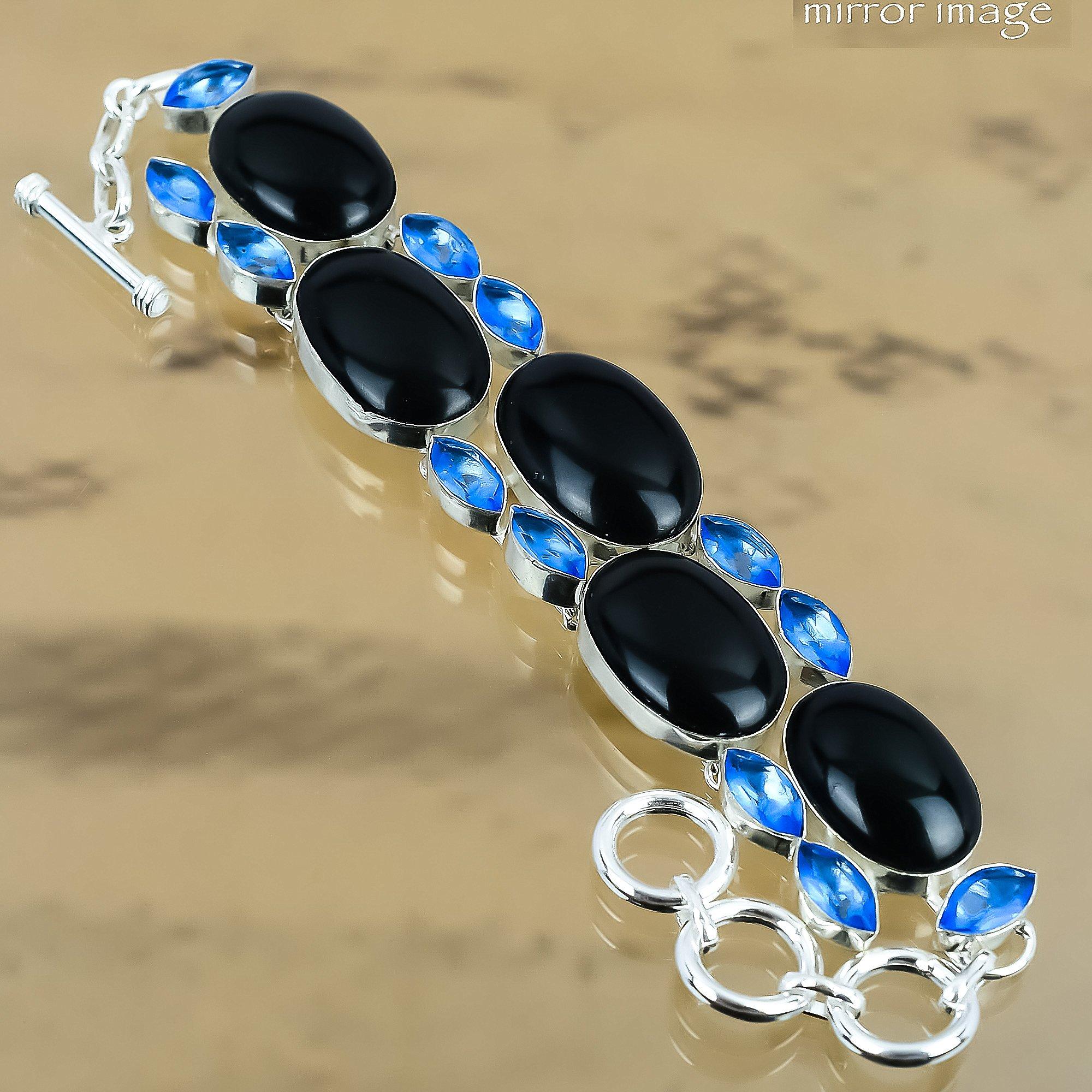 Wedding Gift For Her 925 Silver Natural Black Onyx Chain Adjustable Bracelet Adjustable
Wedding Gift For Her 925 Silver Natural Black Onyx Chain Adjustable Bracelet Adjustable