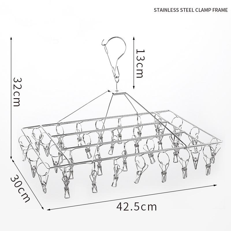 Thickened Stainless Steel Sock and Multi-Clip Drying Rack with 36 Clips – Multi-Functional Clothes Rack
Thickened Stainless Steel Sock and Multi-Clip Drying Rack with 36 Clips – Multi-Functional Clothes Rack