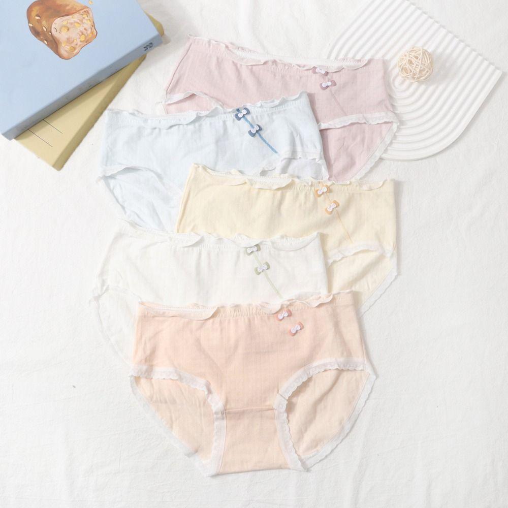 5PCS Cotton Crotch Sweet Briefs Mid Waist Underpants for Women Lingerie Bowknot Panties Gifts M-5PCS
5PCS Cotton Crotch Sweet Briefs Mid Waist Underpants for Women Lingerie Bowknot Panties Gifts M-5PCS