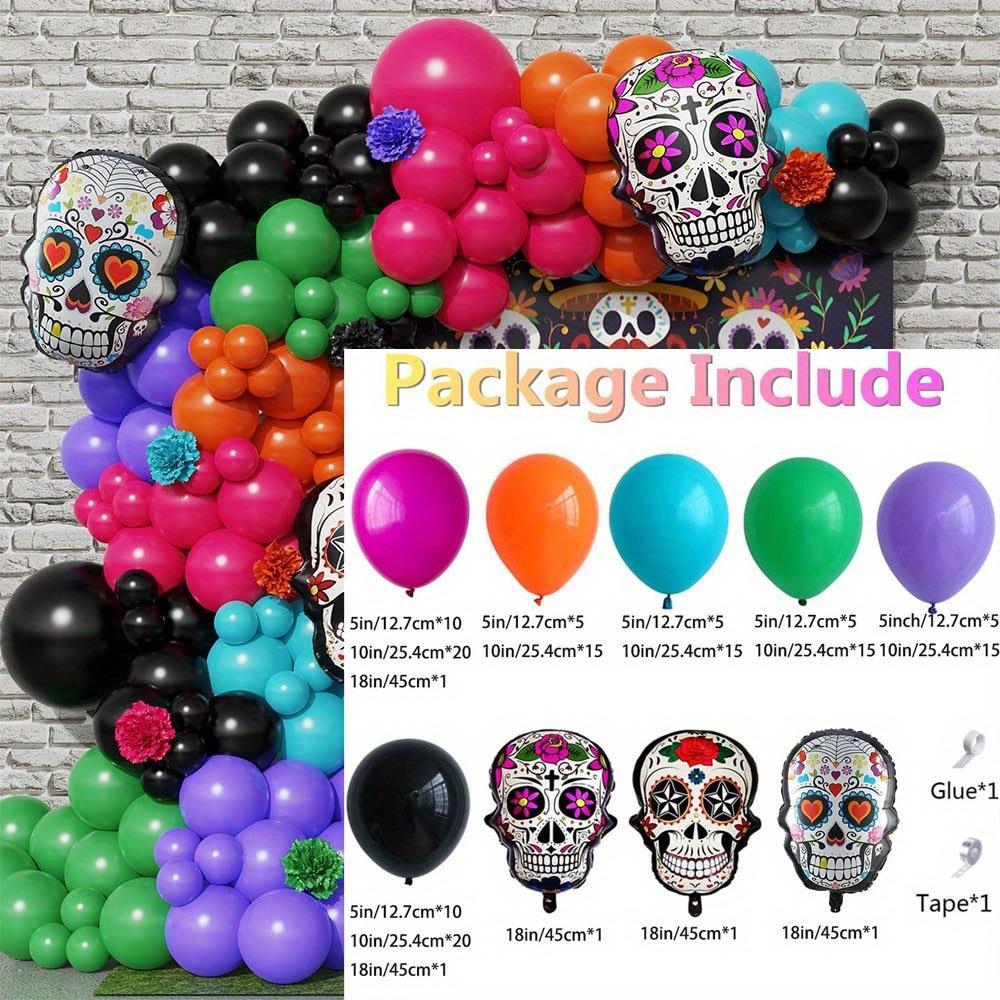 147 Pieces Pink Black Orange Purple Blue Green Skeleton Shape Balloon Arch Set for Halloween Day of The Dead, Theme Party Other
147 Pieces Pink Black Orange Purple Blue Green Skeleton Shape Balloon Arch Set for Halloween Day of The Dead, Theme Party Other