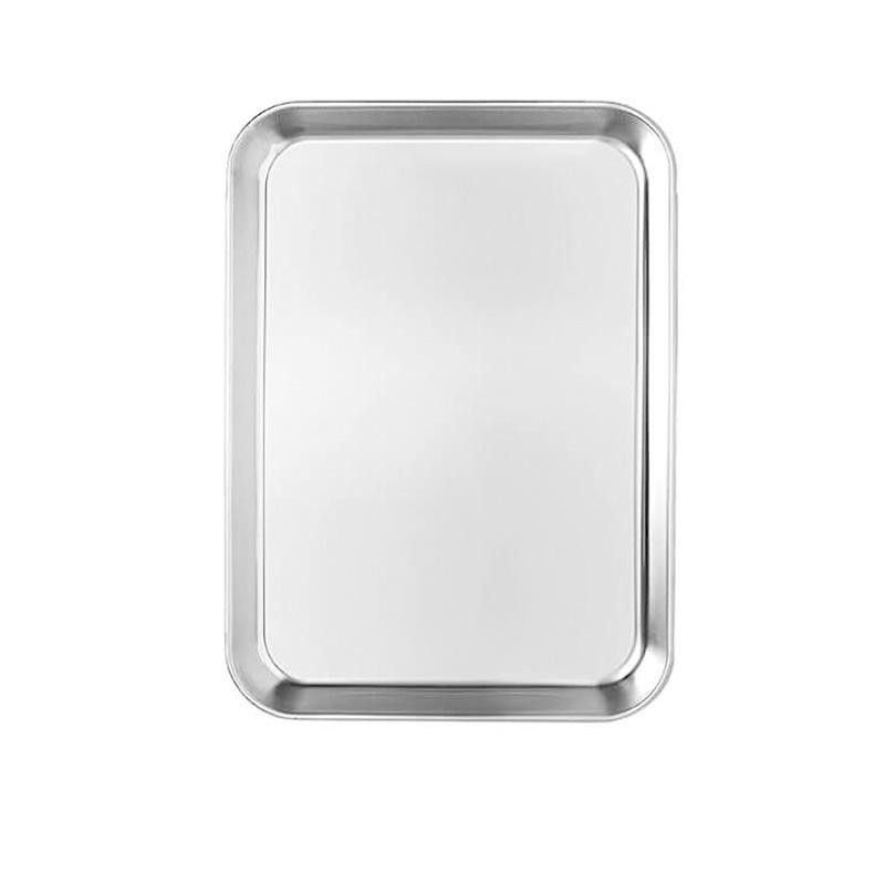 2 шт. бытовая плита для выпечки из нержавеющей стали, кухонный противень с плоским дном для пиццы