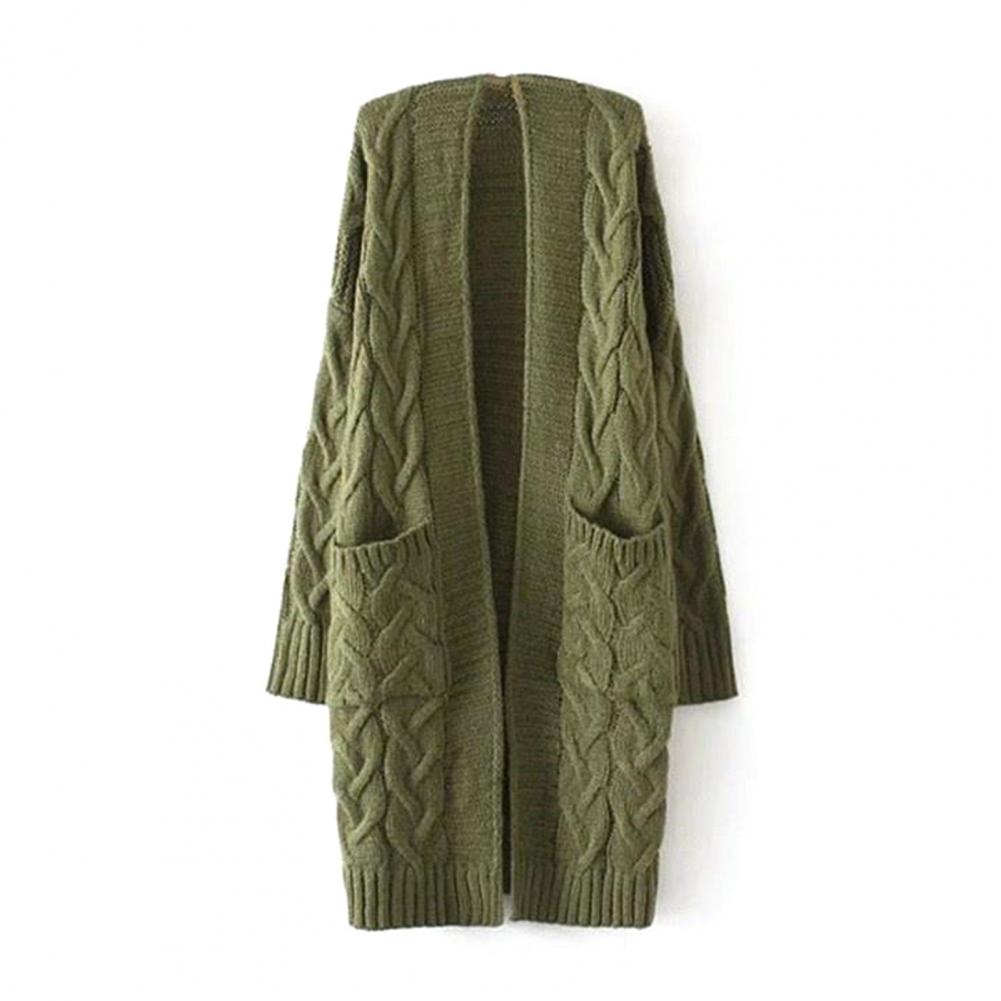 Женский вязаный кардиган с длинным рукавом, ребристым краем, открытым спереди, свитер, пальто с карманами, скрученная текстура, свитер средней длины, свободный крой One Size зелёный
Женский вязаный кардиган с длинным рукавом, ребристым краем, открытым спереди, свитер, пальто с карманами, скрученная текстура, свитер средней длины, свободный крой One Size зелёный
