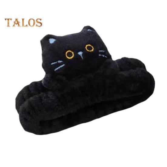 1/3 шт., повязки на голову с мультяшным котом, эластичная повязка на голову из кораллового флиса для макияжа и мытья лица, женская спа-повязка на голову чёрный