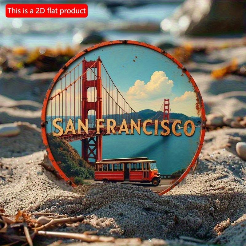 2d Flat 20*20cm Circular Wooden Sign, San Francisco Downtown and Golden Gate Bridge Landscape Logo, Unique, Durable, Easy To Hang Wooden Decoration 20*20cm
2d Flat 20*20cm Circular Wooden Sign, San Francisco Downtown and Golden Gate Bridge Landscape Logo, Unique, Durable, Easy To Hang Wooden Decoration 20*20cm