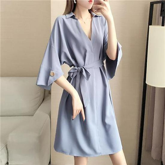 Plus-Size Women s 2026 Summer V-Neck Waist-Cinched Loose Shirt Dress M (Recommended 80-100 jin) синий
Plus-Size Women s 2026 Summer V-Neck Waist-Cinched Loose Shirt Dress M (Recommended 80-100 jin) синий