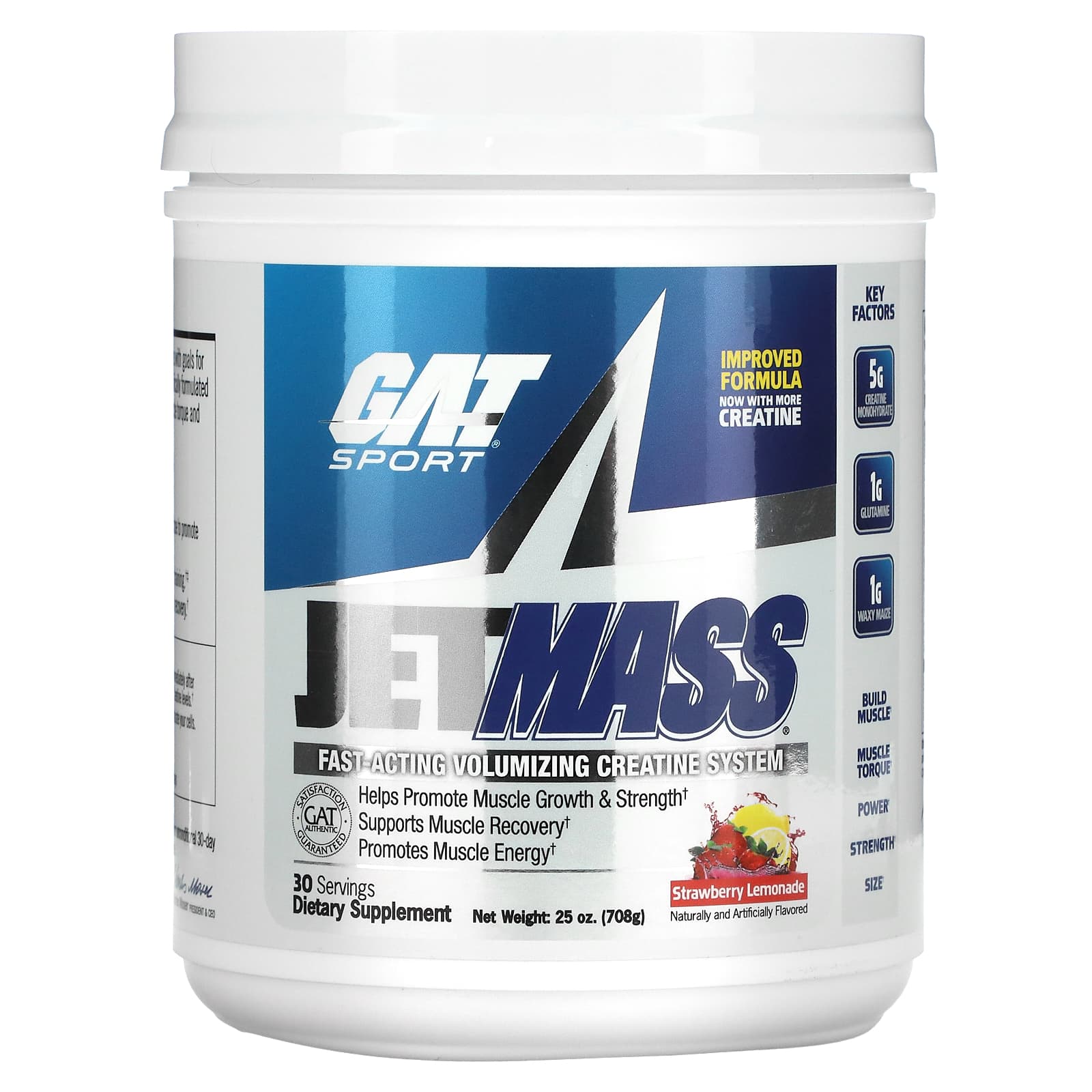 GAT, JetMASS, Fast-Acting Muscle Building Creatine System, Strawberry Lemonade Flavor, 25 oz (708 g)
GAT, JetMASS, Fast-Acting Muscle Building Creatine System, Strawberry Lemonade Flavor, 25 oz (708 g)