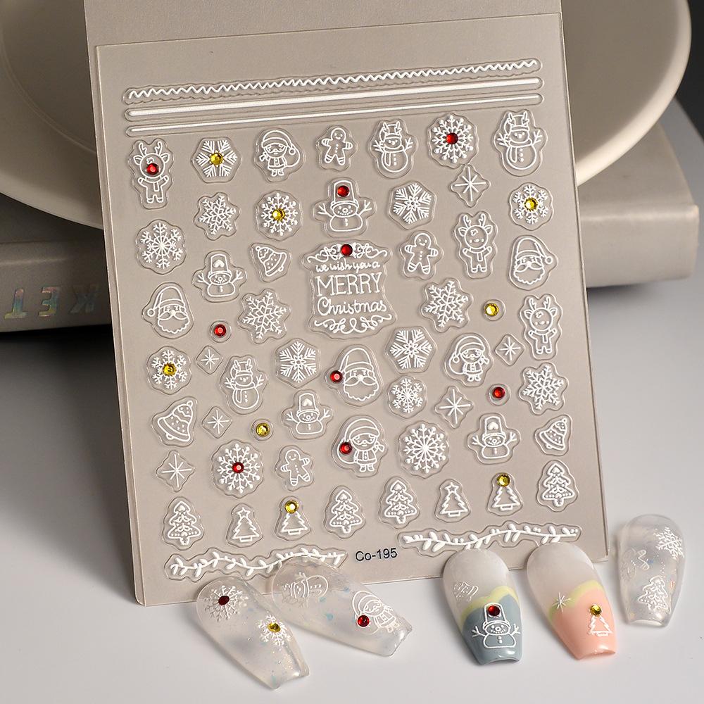 Christmas Stickers DIY Bright Crystal Embossed Nail Stickers 5D Santa Claus Snowflake Solid Color Nail Rhinestone Sticking CO-195
Christmas Stickers DIY Bright Crystal Embossed Nail Stickers 5D Santa Claus Snowflake Solid Color Nail Rhinestone Sticking CO-195