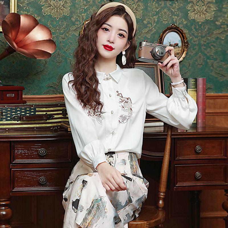 Spring/Summer 2024 Women s Korean Polo Collar Embroidered Long-Sleeve Fashion Shirt M
Spring/Summer 2024 Women s Korean Polo Collar Embroidered Long-Sleeve Fashion Shirt M