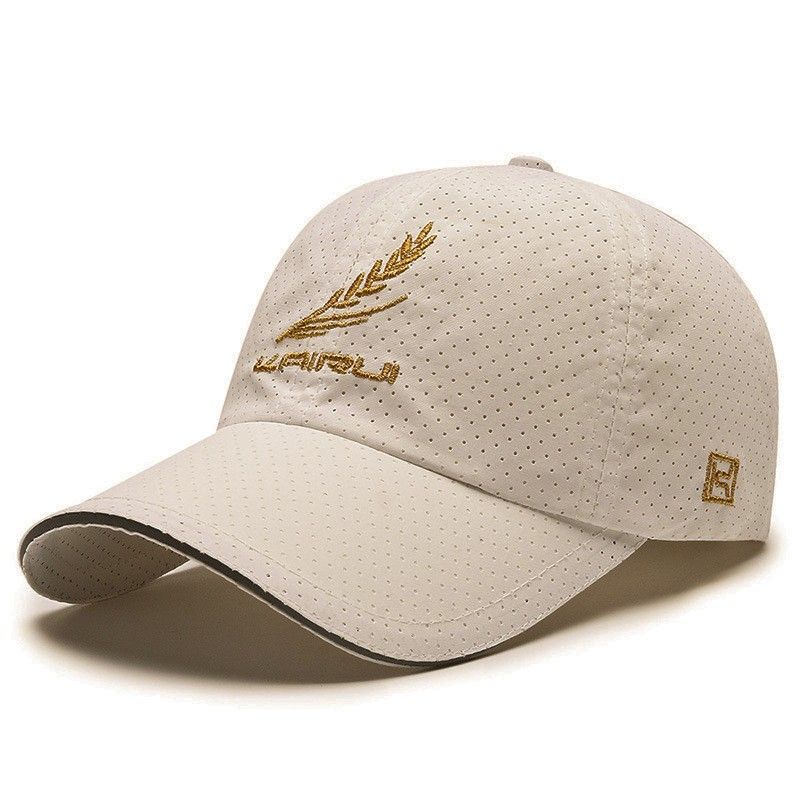 Kerry Embroider Punch Hat Outdoor Baseball Cap Men Sports Peaked Cap Polyester Embroidered Letter Sun Protection Hat in Wheat creamy-white Default Size
Kerry Embroider Punch Hat Outdoor Baseball Cap Men Sports Peaked Cap Polyester Embroidered Letter Sun Protection Hat in Wheat creamy-white Default Size