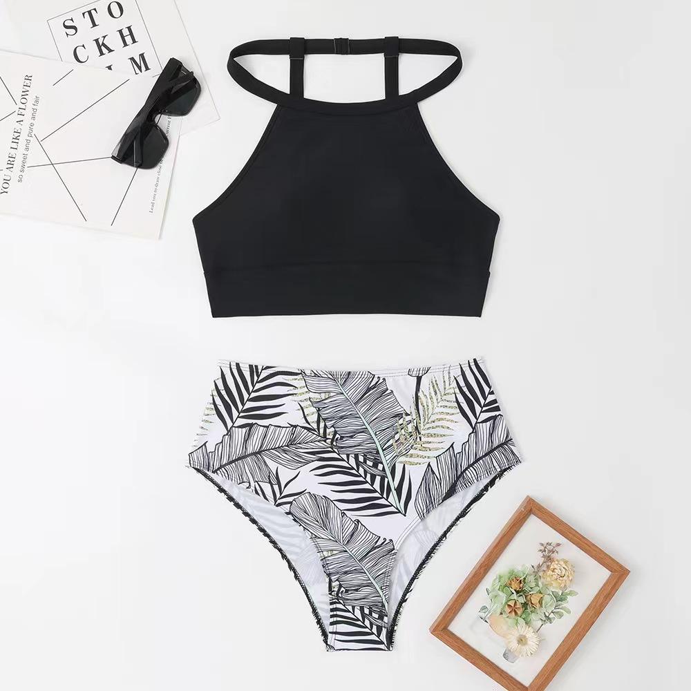 Women s Halter Neck High Waisted Bikini Set Tropical Leaf Print Tummy Control Crop Top Sexy Summer Beach Bathing Suit Swimwear XL чорний
Women s Halter Neck High Waisted Bikini Set Tropical Leaf Print Tummy Control Crop Top Sexy Summer Beach Bathing Suit Swimwear XL чорний