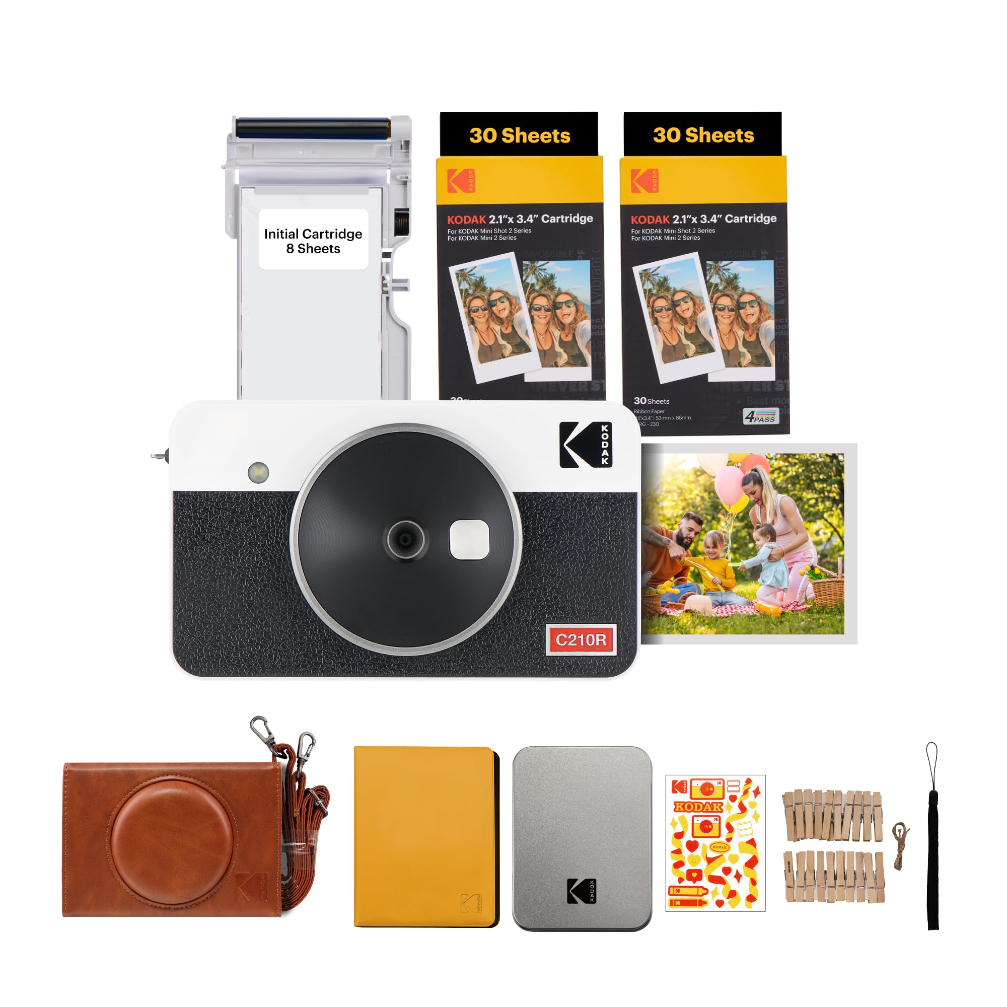 KODAK Mini Shot 2 Retro 4PASS Фотопринтер миттєвої камери 8 камер 60 аксесуарів Білий 2-в-1 & (5,3х8,6 см) + + Пакет, білий
KODAK Mini Shot 2 Retro 4PASS Фотопринтер миттєвої камери 8 камер 60 аксесуарів Білий 2-в-1 & (5,3х8,6 см) + + Пакет, білий