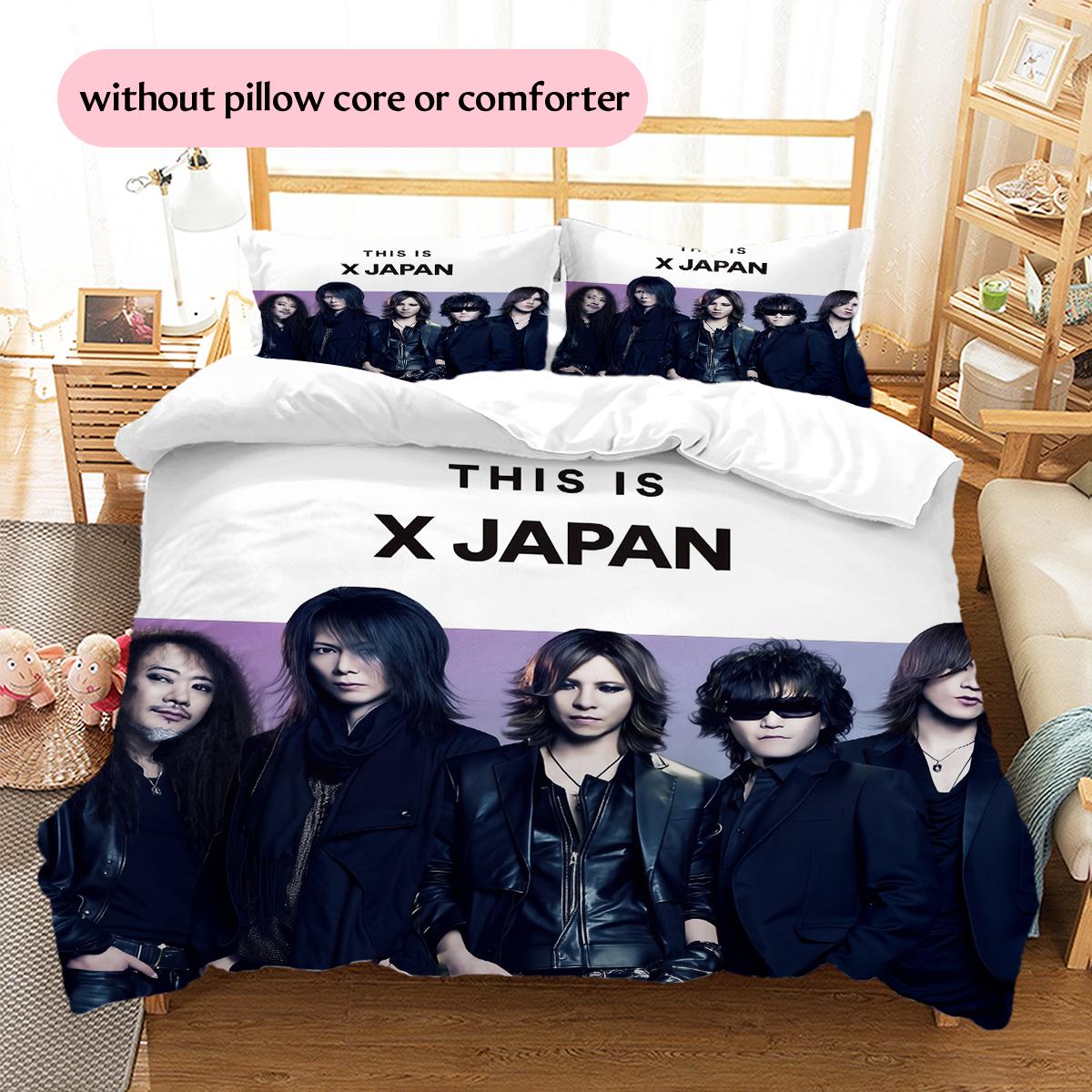 X JAPAN Pattern Bedding Home Decoration Birthday & Festival Gift (1 * duvet cover + 2 * pillowcase, without core) 135x200cm
X JAPAN Pattern Bedding Home Decoration Birthday & Festival Gift (1 * duvet cover + 2 * pillowcase, without core) 135x200cm
