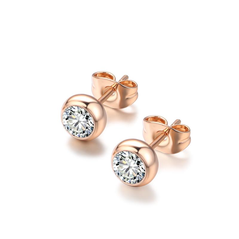 Piercing Stud Earrings For Women Korean Style Simple Round Zircon Rose Gold Color Christmas Accessories Jewelry E496
Piercing Stud Earrings For Women Korean Style Simple Round Zircon Rose Gold Color Christmas Accessories Jewelry E496