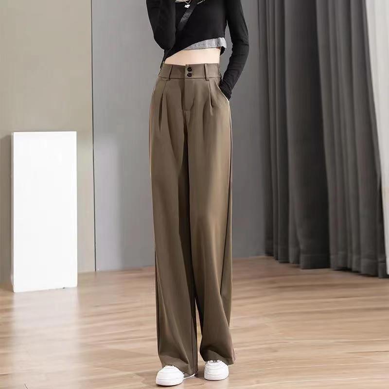 New High-Waisted Black Wide-Leg Pants for Petite Women Brown, Double Button, Cropped
New High-Waisted Black Wide-Leg Pants for Petite Women Brown, Double Button, Cropped