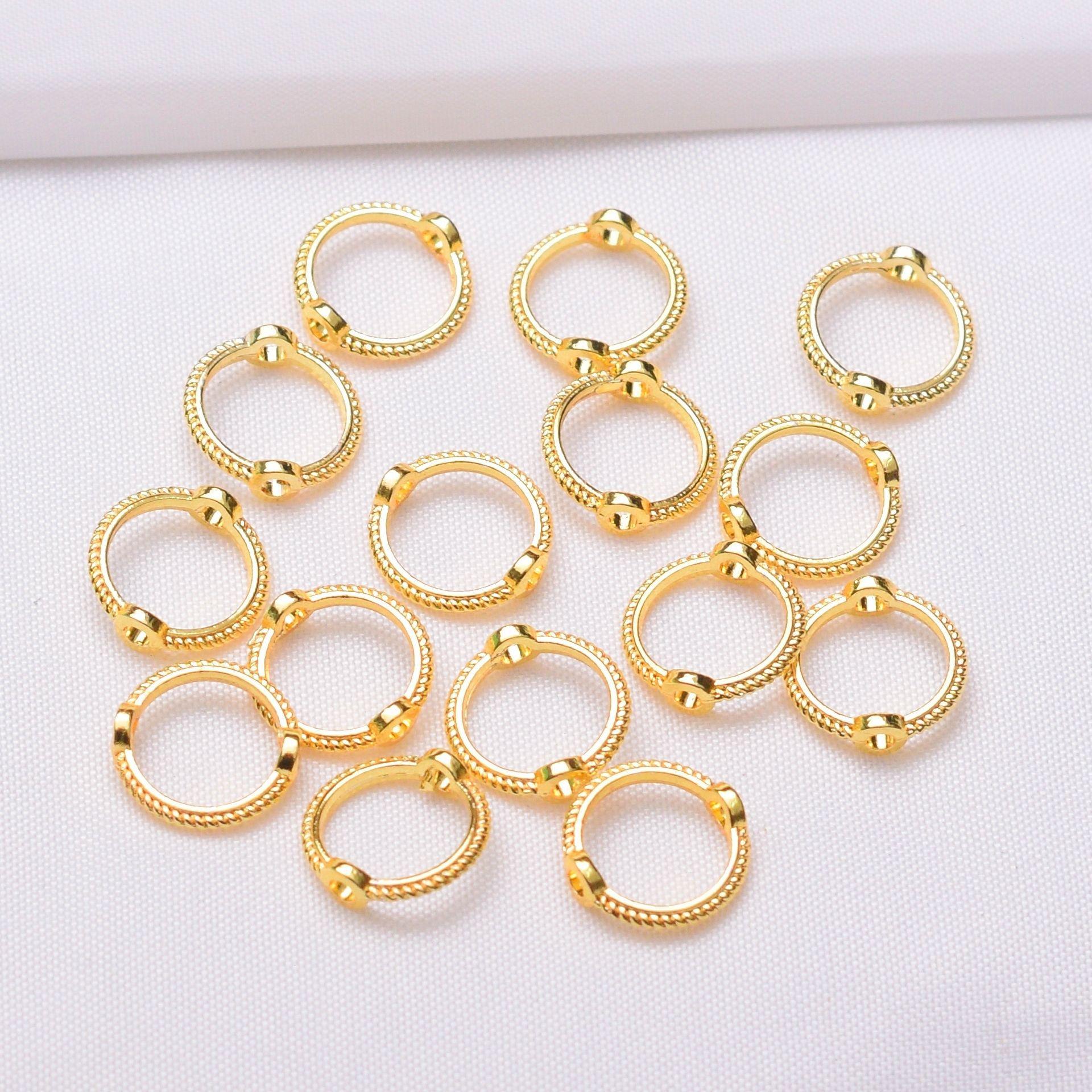 50pcs 14K Gold Bag Color-Preserving Double-Hole Lace Ring Set Bead Diy Handmade Beaded Bag Bead Ring Jewelry Accessories Material Q9 outer diameter 9mm (suitable for 6mm beads)
50pcs 14K Gold Bag Color-Preserving Double-Hole Lace Ring Set Bead Diy Handmade Beaded Bag Bead Ring Jewelry Accessories Material Q9 outer diameter 9mm (suitable for 6mm beads)