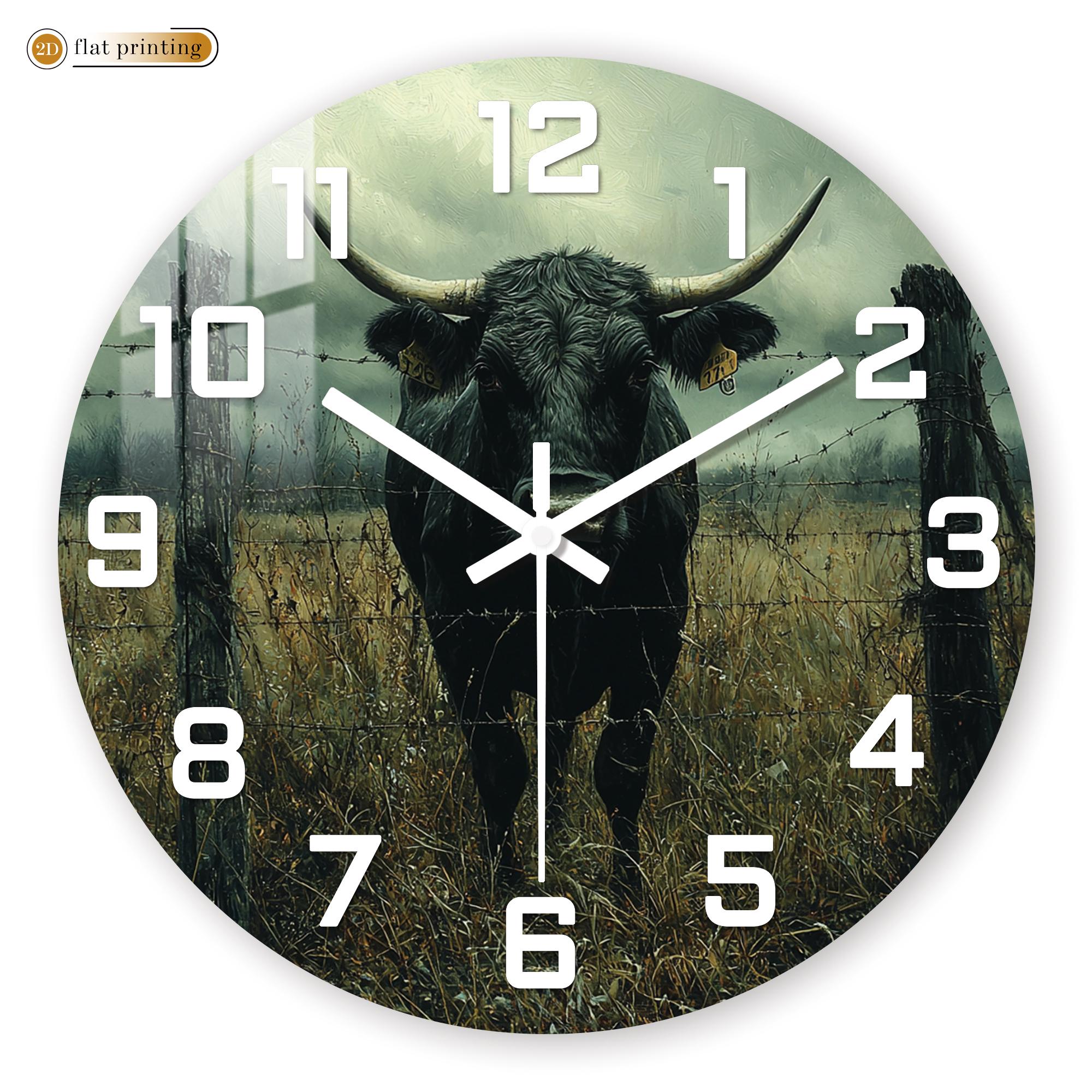 Rural Black Bull Field Wall Clock - Realistic Farm Animal Art, Quiet Quartz Mechanism, Country-Style Living Room/Cabin Decor 10 inch
Rural Black Bull Field Wall Clock - Realistic Farm Animal Art, Quiet Quartz Mechanism, Country-Style Living Room/Cabin Decor 10 inch