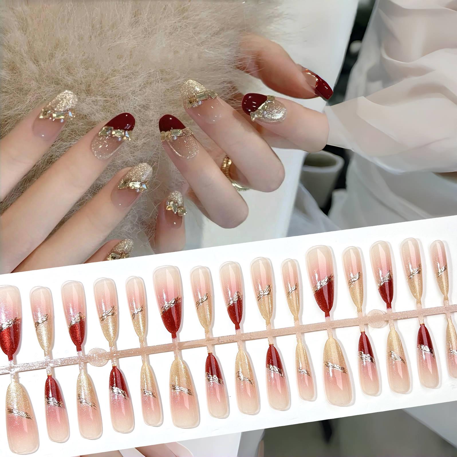 French Blush Cat Eye Long Almond Press-On Nails - Red & Yellow Color Block YM562-S All S
French Blush Cat Eye Long Almond Press-On Nails - Red & Yellow Color Block YM562-S All S