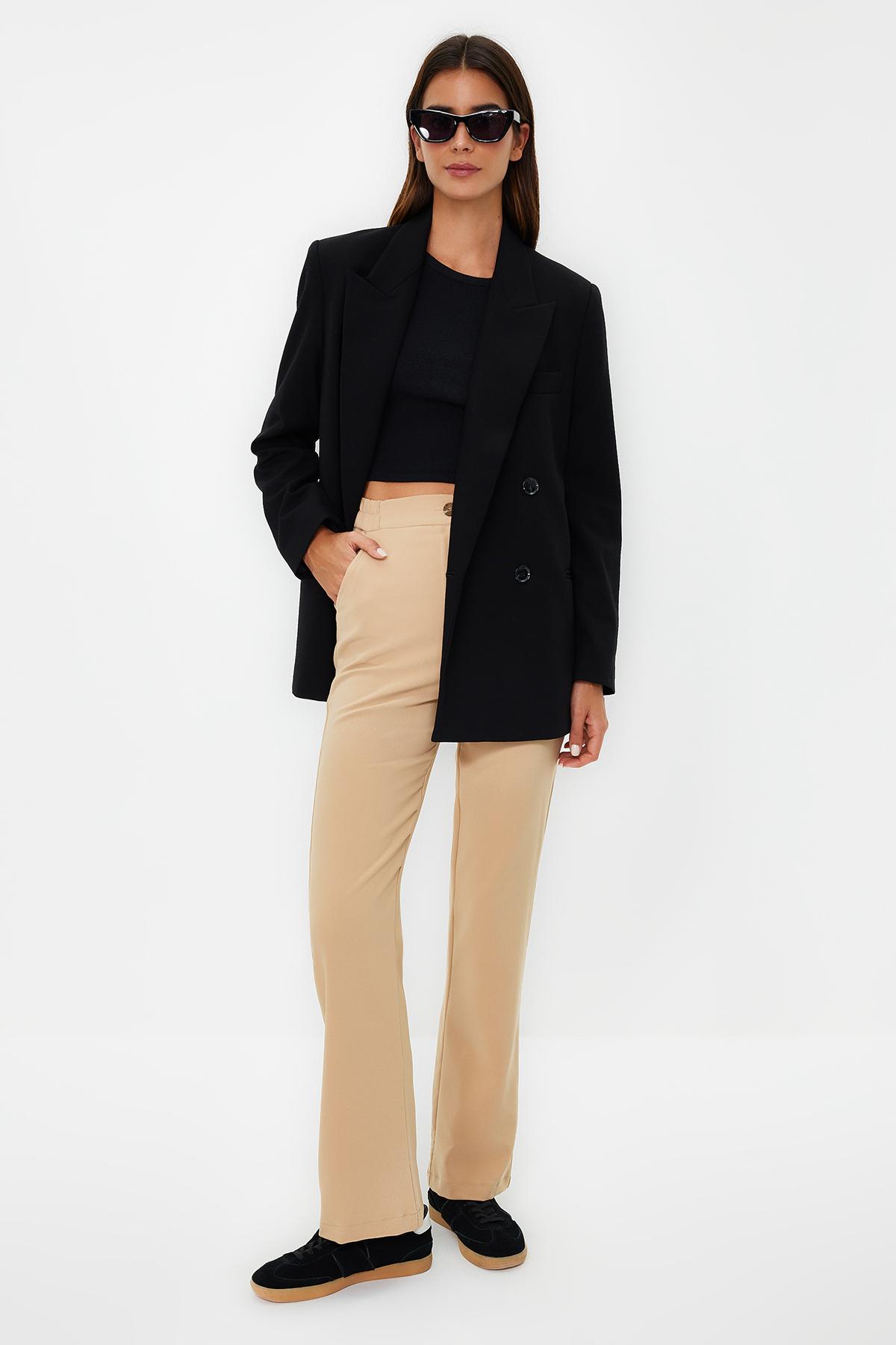 Women s Trousers Fashion New Season Beige Straight Cut Straight Woven Trousers XL пшеничний
Women s Trousers Fashion New Season Beige Straight Cut Straight Woven Trousers XL пшеничний