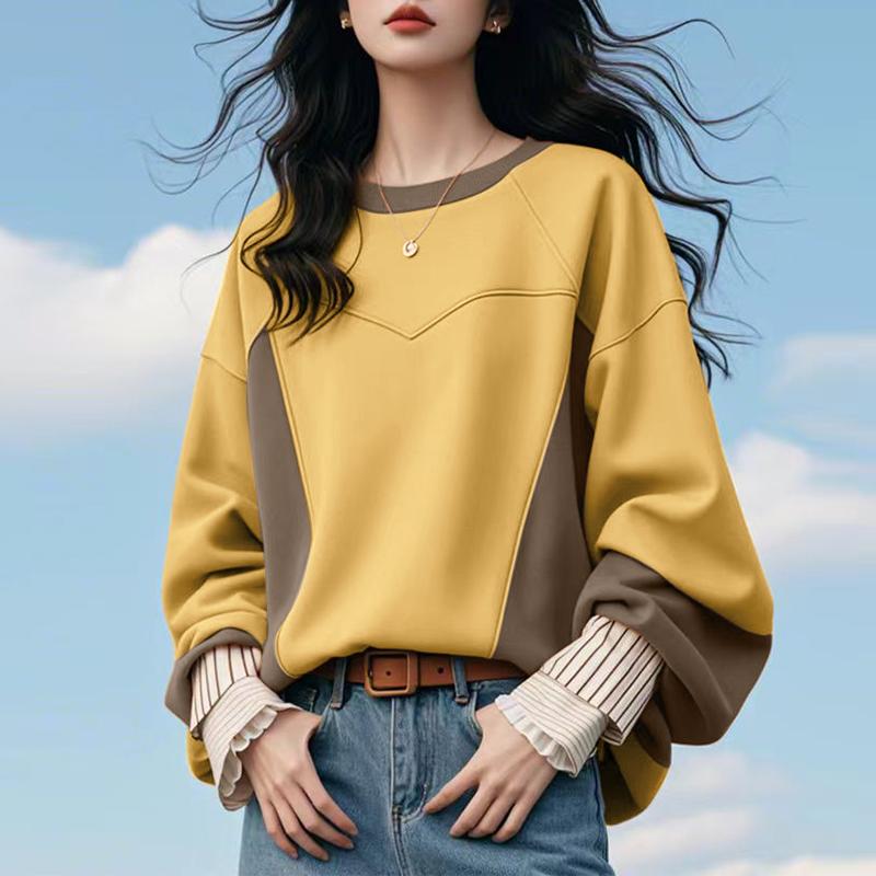 ZANZEA Женские повседневные толстовки с длинным рукавом в стиле колор-блок S жёлтый
ZANZEA Женские повседневные толстовки с длинным рукавом в стиле колор-блок S жёлтый