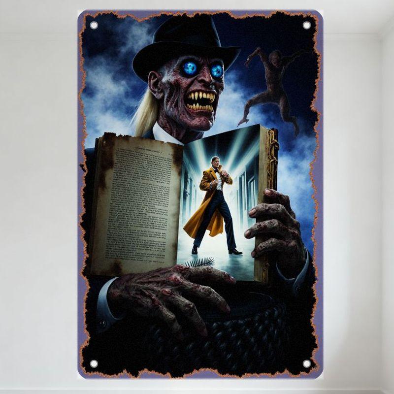 Monstrous Figure with Skeletal Hands Oversized Book Vintage Spooky Supernatural Metal Tin Sign for Home Decor 20x30cm(7.8x11.8inch)
Monstrous Figure with Skeletal Hands Oversized Book Vintage Spooky Supernatural Metal Tin Sign for Home Decor 20x30cm(7.8x11.8inch)