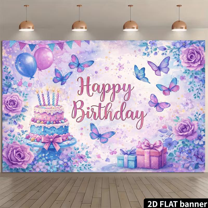 2D Cute Watercolor Butterfly Happy Birthday Backdrop Banner Party Decoration 47.2x31.5inch/120*80cm
2D Cute Watercolor Butterfly Happy Birthday Backdrop Banner Party Decoration 47.2x31.5inch/120*80cm