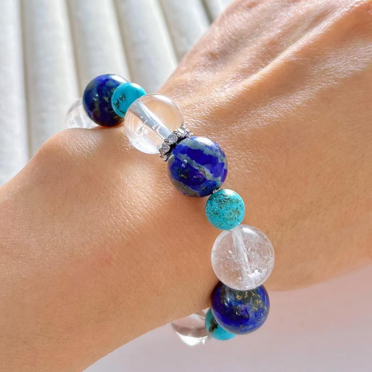 Large Particle Natural White Crystal Lapis Lazuli Mongolian Pine Contrasting Color Bracelet Bracelet.
Large Particle Natural White Crystal Lapis Lazuli Mongolian Pine Contrasting Color Bracelet Bracelet.