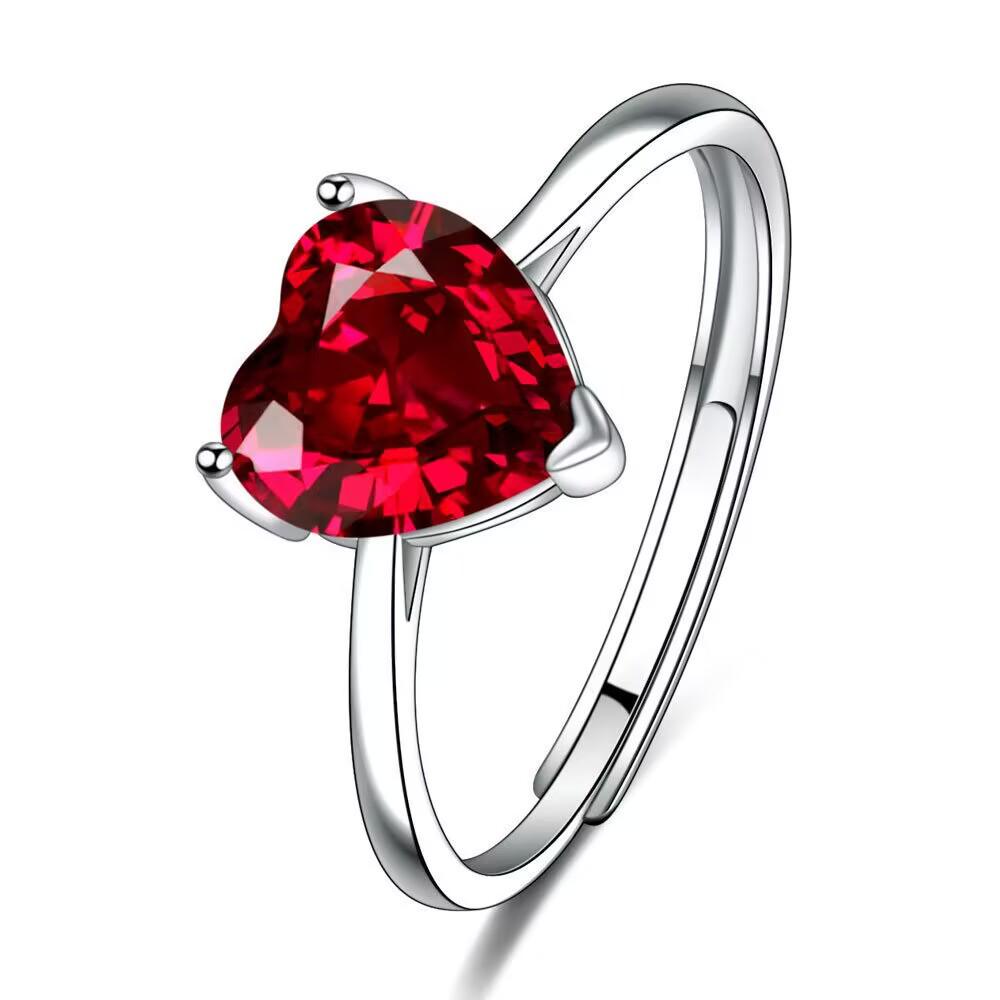 Ювелирный набор с цирконами в форме сердца: Серьги, Ожерелье и Открытое кольцо - Элегантные и Роскошные Модные Аксессуары