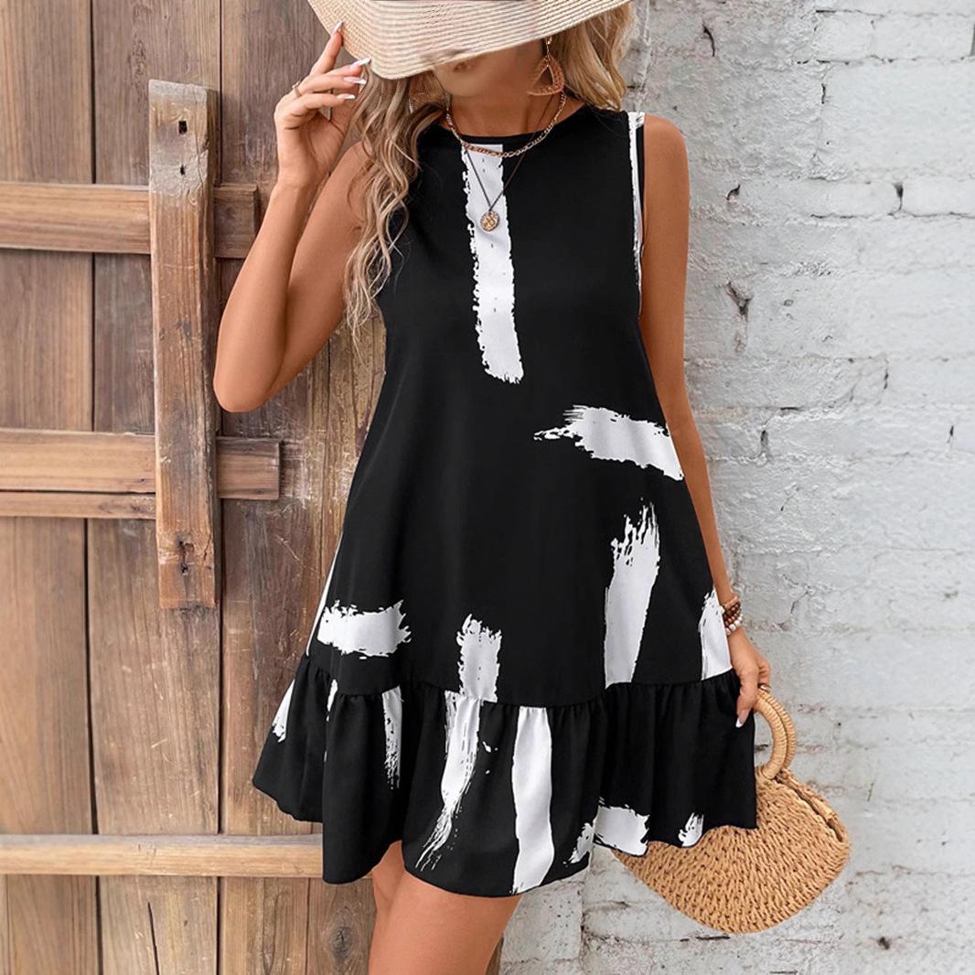 Жіноче літнє повсякденне безрукавне плаття з друкованими рукавами та оборками S
Жіноче літнє повсякденне безрукавне плаття з друкованими рукавами та оборками S