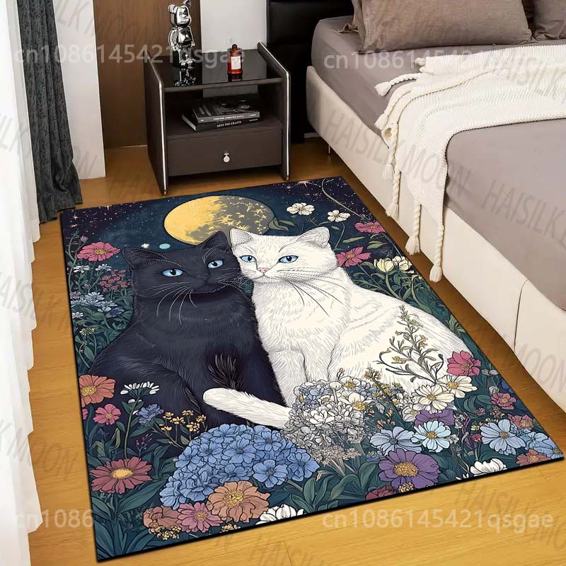 Black and White Cats Among Flowers Carpet for Living Room Bedroom Sofa Home Decor Non-slip Floor Mat Modern Rugs Large Size 40x60cm
Black and White Cats Among Flowers Carpet for Living Room Bedroom Sofa Home Decor Non-slip Floor Mat Modern Rugs Large Size 40x60cm